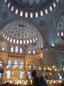 Inside the Blue Mosque on a trip to Istanbul in 2010.